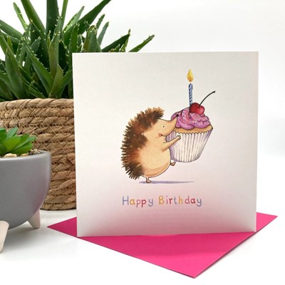 Hedgehog Cupcake Birthday Card (Cards)