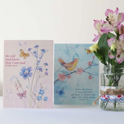 Bird and Butterflies 6 Pack Notecards (Cards)