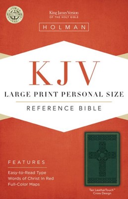 KJV Large Print Personal Size Reference Bible, Green Cross (Imitation Leather)