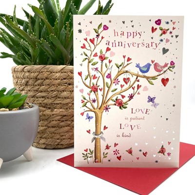 Two Little Love Birds Anniversary Card (Cards)