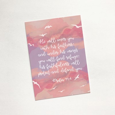 Under His Wings (Sunset) - Christian Sharing Card (Cards)
