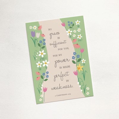 My Grace is Sufficient (Garden) - Christian Sharing Card (Cards)