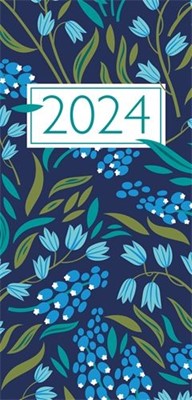 Church Pocket Book and Diary 2024 Navy Floral (Hard Cover)