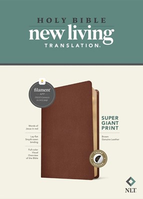 NLT Super Giant Print Bible Filament Edition, Brown, Indexed (Leather Binding)
