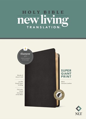 NLT Super Giant Print Bible Filament Edition, Black, Indexed (Leather Binding)
