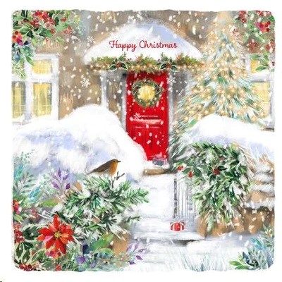 Robin Visit Christmas Cards (pack of 10) (Cards)