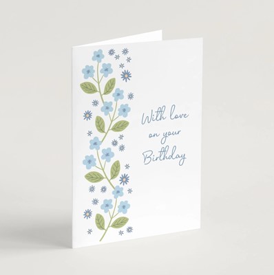 'With Love' Birthday Card & Envelope (Cards)