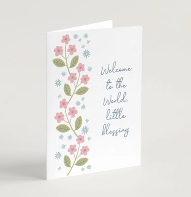 Welcome To The World Little Blessing New Baby Card (Cards)