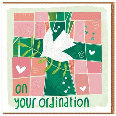 Ordination Green Cross Greetings Card (Cards)
