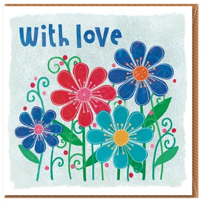 With Love Flowers Greetings Card (Cards)