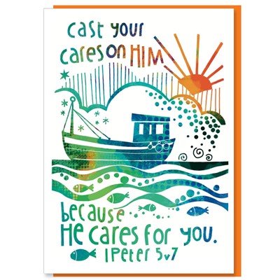 Cast Your Cares Greetings Card (Cards)