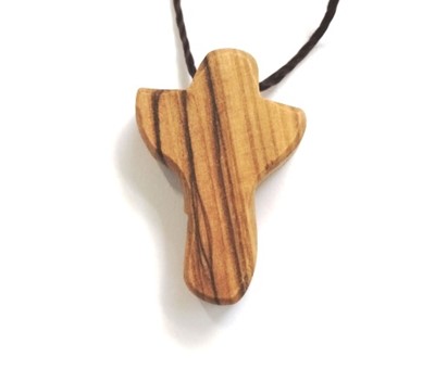 Olivewood Holding Cross Necklace 3cm (Wood)