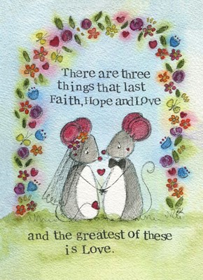 Wedding Card Faith, Hope and Love Single Card (Cards)