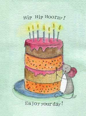 Birthday Card  Hip Hip Hooray Single Card (Cards)
