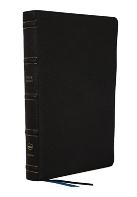 NKJV Large Print Thinline Reference Bible, Black (Genuine Leather)