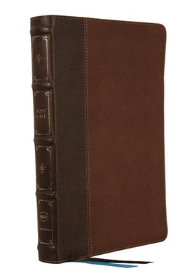 NKJV Large Print Thinline Reference Bible, Brown (Imitation Leather)
