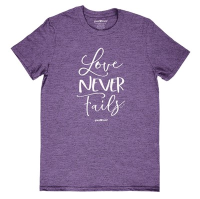 Grace & Truth Love Never Fails T-Shirt, Small (General Merchandise)