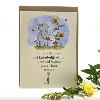 Grow In the Grace Elephant Prayer Card (Cards)