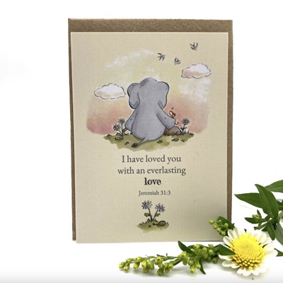 I Have Loved You With Everlasting Love Elephant Prayer Card (Cards)