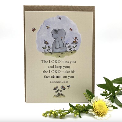 The Lord Bless You Elephant Prayer Card (Cards)