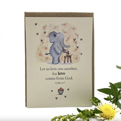 Let Us Love One Another Elephant Prayer Card (Cards)