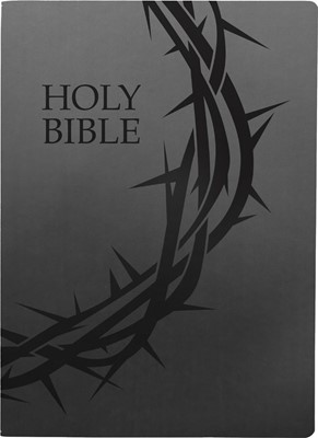 KJVER Holy Bible, Crown Of Thorns Design, Large Print, Black (Leather Binding)