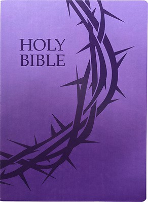 KJVER Holy Bible, Crown Of Thorns Design, Large Print, Royal (Leather Binding)