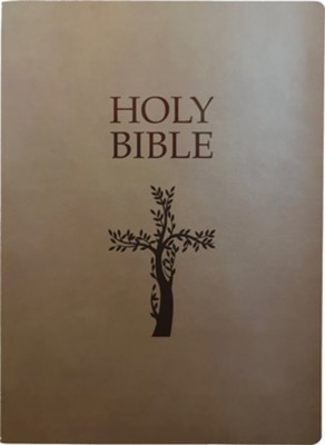 KJVER Holy Bible Cross Design, Large Print, Coffee Ultrasoft (Leather Binding)
