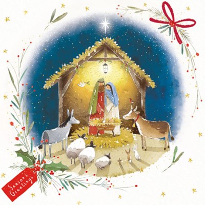 Christmas Cards: Nativity Scene (Pack Of 4) (Cards)