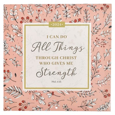 2024 Large Wall Calendar - I Can Do All Things - Floral (Calendar)