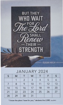 2024 Mini Magnetic Calendar Wait For The Lord (Calendar)