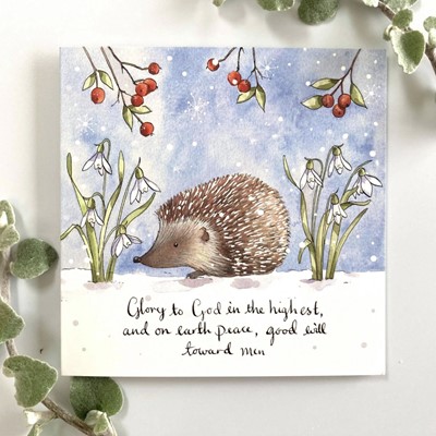 Hedgehog (Blank Inside) Christmas Cards (Pack of 5) (Cards)
