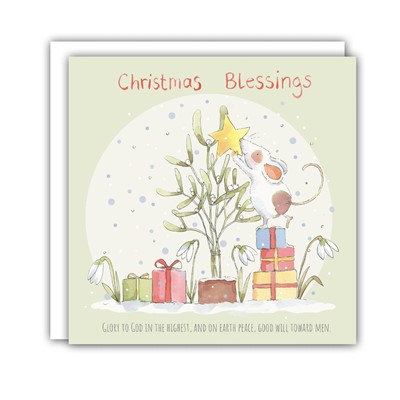 Mistletoe Mouse (Blank Inside) Christmas Cards (Pack of 5) (Cards)