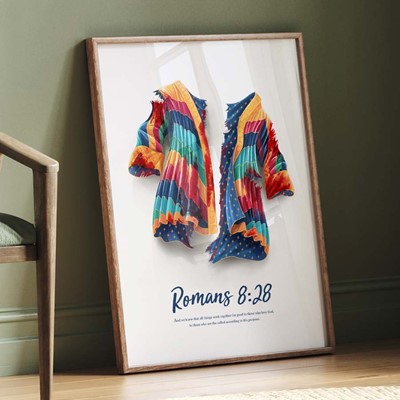 Joseph Coat Romans 8:28 A4 Christian Art Print (Poster)