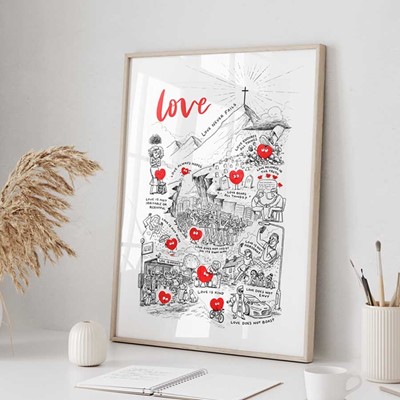 Love Is A3 Christian Art Print (Poster)