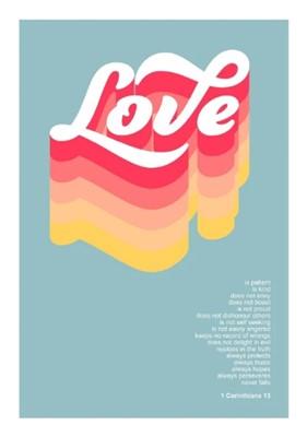 Love Is Patient (Light) - 1 Corinthians 13 - A4 Print (Poster)