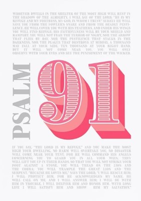 Psalm 91 - Modern Christian Typographic - A3 Print - Bubble (Poster)