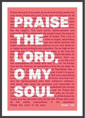 Praise The Lord, O My Soul - Psalm 103 - A4 Print - Coral (Poster)