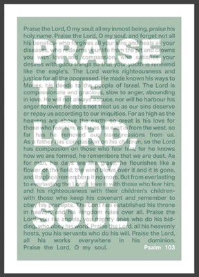 Praise The Lord, O My Soul - Psalm 103 - A4 Print - Green (Poster)