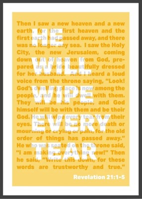 He Will Wipe Every Tear - Revelation 21 - A4 Print - Yellow (Poster)
