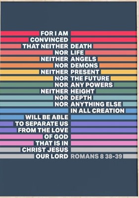 Romans 8:38-39 - A4 Print - Rainbow (Poster)
