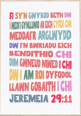 Welsh - For I Know The Plans I Have For You - Jeremiah 29:11 (Poster)