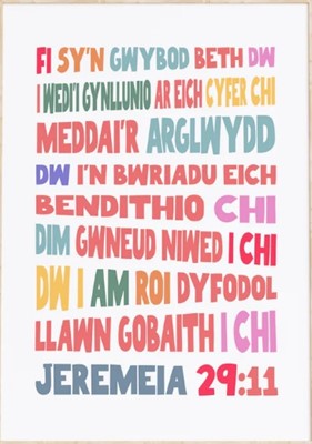Welsh - For I Know The Plans I Have For You - Jeremiah 29:11 (Poster)