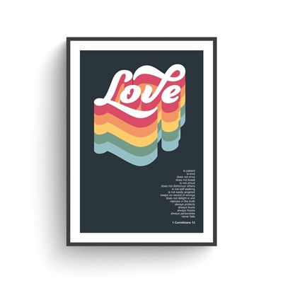 Love Is Patient (Dark) - 1 Corinthians 13 - A4 Print (Poster)
