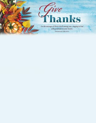 Give Thanks Letterhead - Thanksgiving (Pack Of 100) (Other Merchandise)