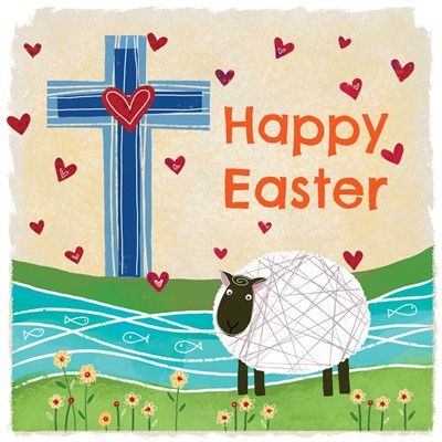 Sheep & Cross Easter Cards (Pack of 5) (Cards)