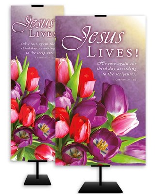 Banner - Easter - 2Ft Fabric - Jesus Lives! (Other Merchandise)