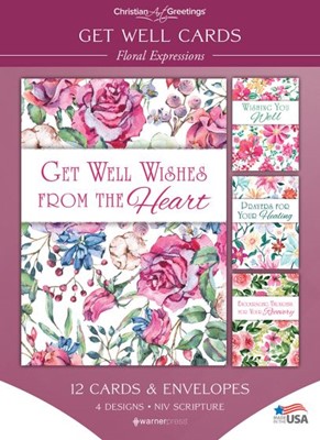 Get Well - Floral Expressions - Boxed Cards (Pack of 12) (Cards)