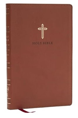 NKJV Ultra Thinline Bible, Brown Leathersoft, Red Letter (Hardback)