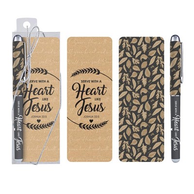 Serve with a Heart Like Jesus Gift Pen with Bookmark (Pen)